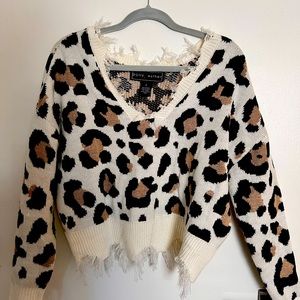 Cropped Cheetah Sweater